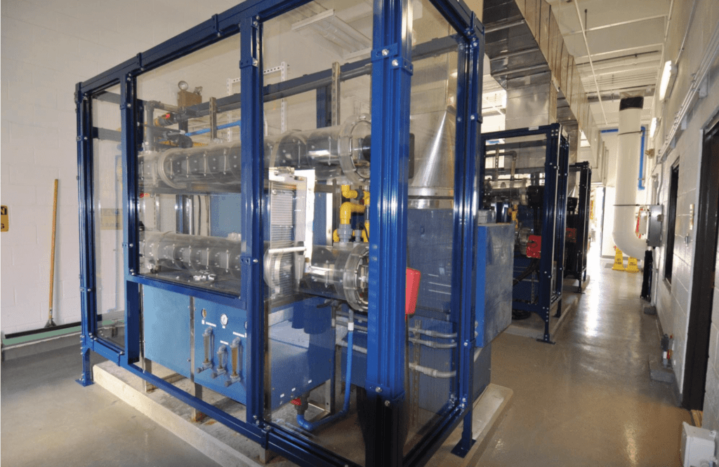 Clear machine enclosure-blue framing