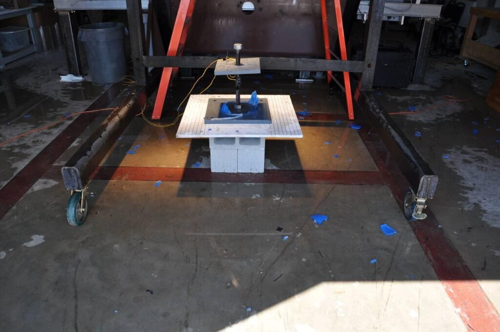Acrylic tank used on proof testing.