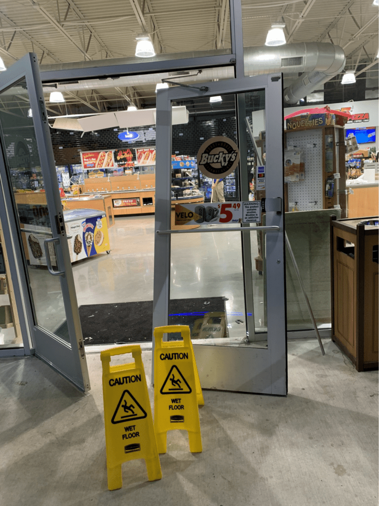 Doors blown off hinges after the Houston Spring Branch Explosion.