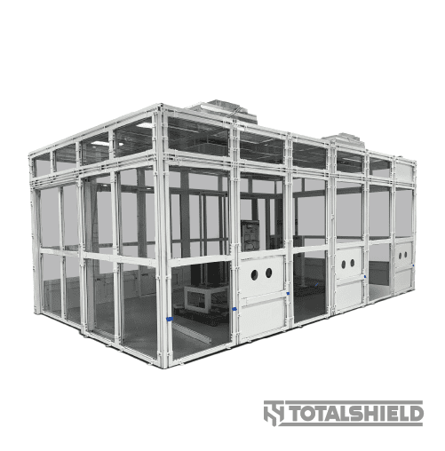 Polycarbonate shield room for pressure testing