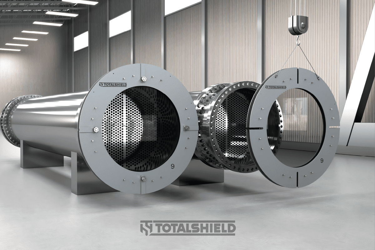 Heat exchanger pressure testing shield render by TotalShield