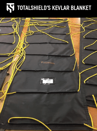 Ballistic curtains with integral Kevlar rope