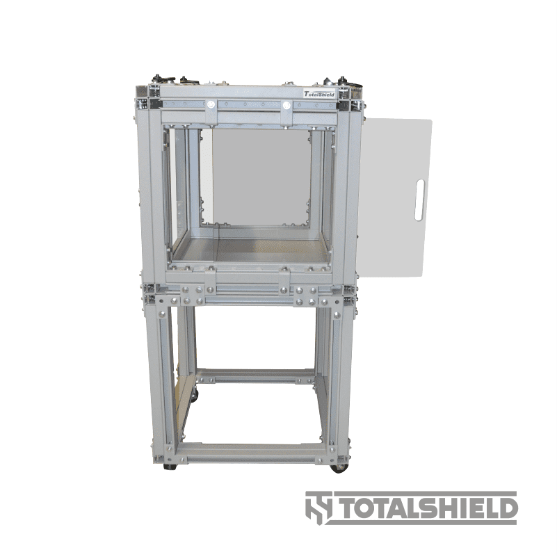 Mobile containment enclosure designed for battery testing.